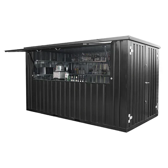 Conteneur bar démontable 4×2 m – Noir RAL 9005